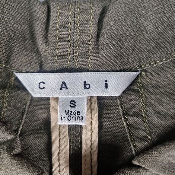 Cabi Anorak Military Jacket Womens S Olive Green Long Zip‎ Pockets Camo Army - Picture 4 of 14